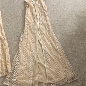 Indian kids two piece Kurti palazzo pant cream